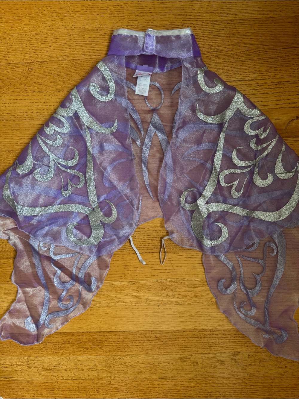 Kids Purple Sparkle Butterfly Cape - Elegant Costume Wrap